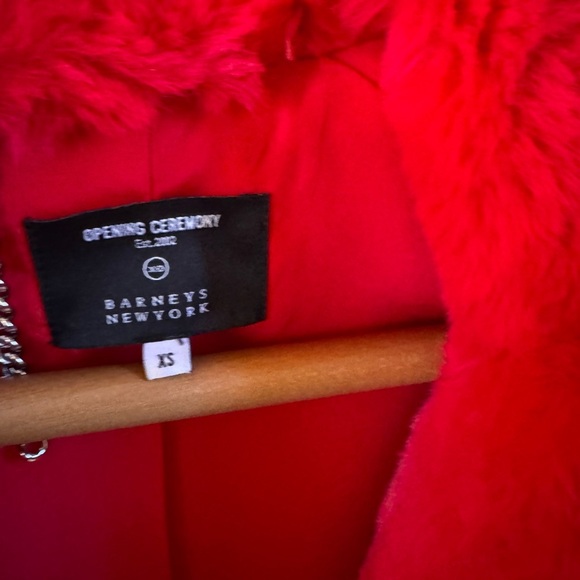 Opening Ceremony x Barneys New York Red Oversized Faux Fur Teddy Coat - Picture 2 of 3